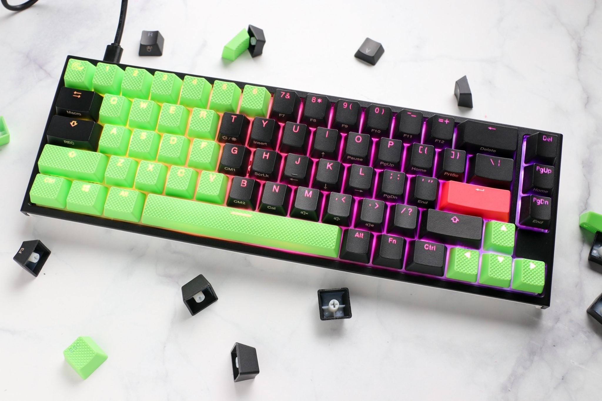 Ducky Rubber Backlit Double Shot Gaming Keycap Set 31 Key Green Keyboard Accessories Memory Express Inc