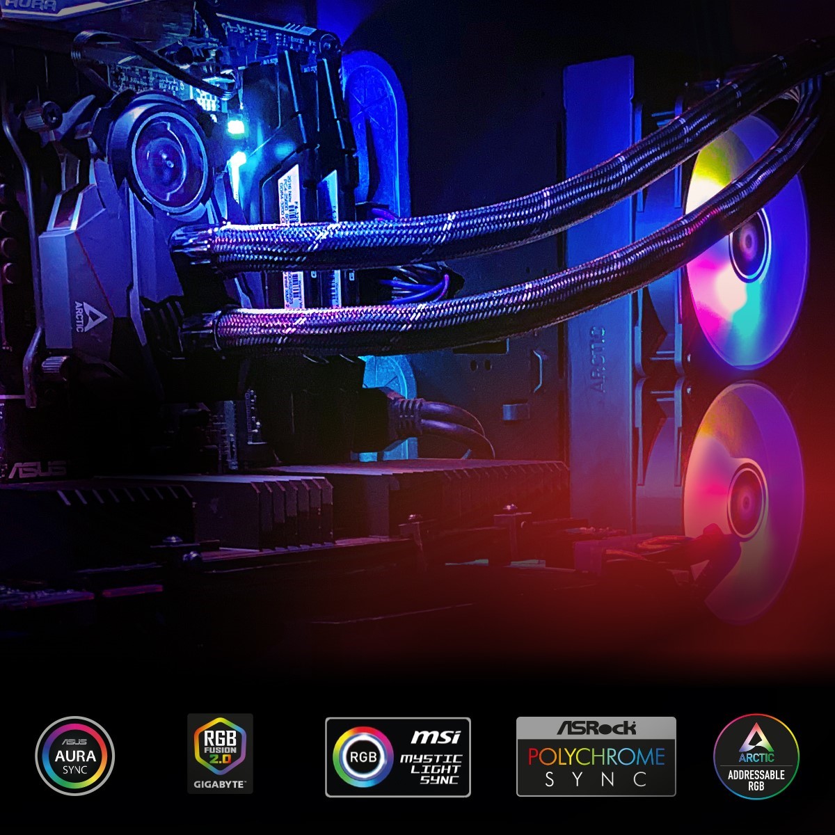 Arctic Liquid Freezer II 420 A-RGB - Multi-Compatible All-in-one CPU AIO  Water Cooler with A-RGB, efficient PWM-Controlled Pump, Fan Speed: 200-1900