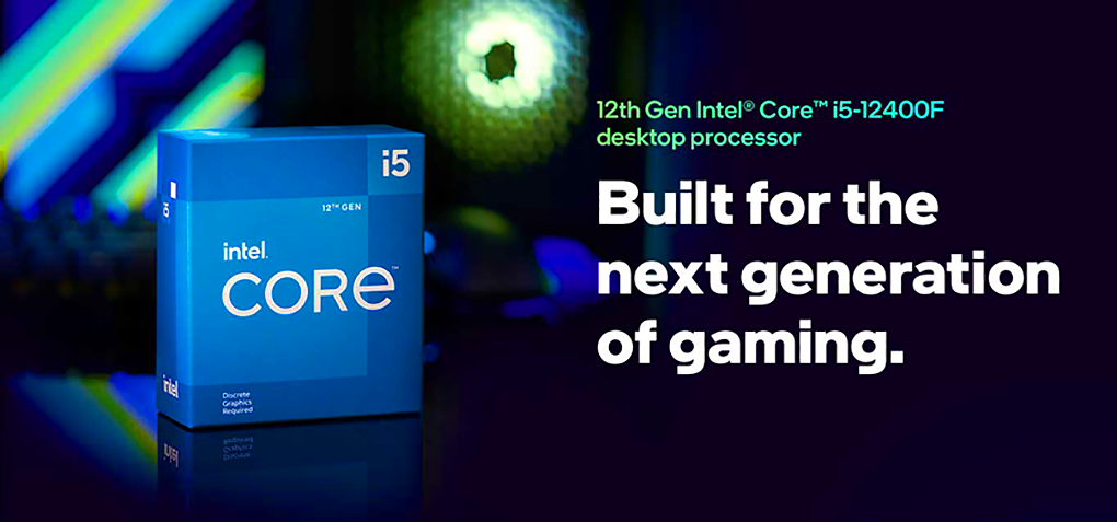 Intel Core™ i5-12400F Processor, 2.5GHz w/ 6 Cores / 12 Threads