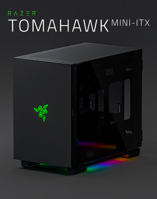 Razer Tomahawk Mini-ITX - Mini Desktop Gaming Chassis PC Case Tempered  Glass RGB