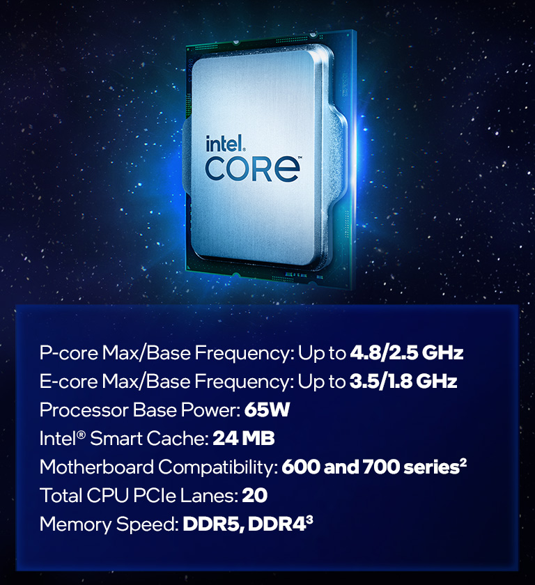 Intel Core™ i5-13500 Processor, 2.5GHz w/ 14 (6P + 8E) Cores / 20 Threads -  Intel 1700 CPUs - Memory Express Inc.