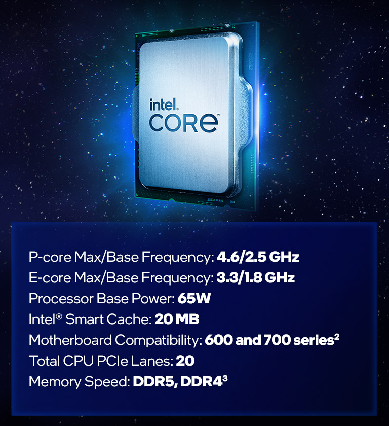 Intel Core™ i5-13400 Processor, 2.5GHz w/ 10 (6P + 4E) Cores / 16 