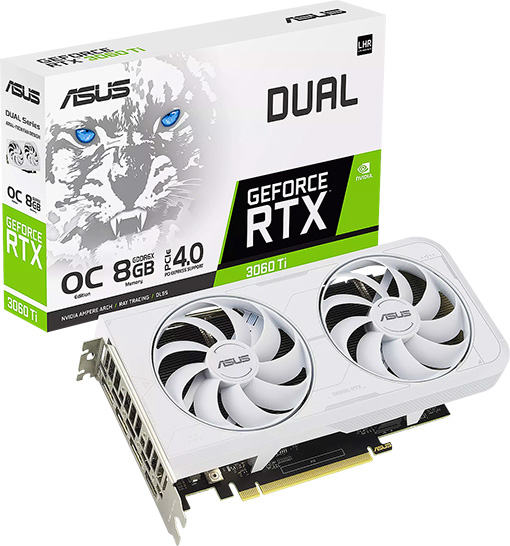Asus DUAL GeForce RTX 3060 Ti White OC Edition 8GB PCI-E w/ HDMI