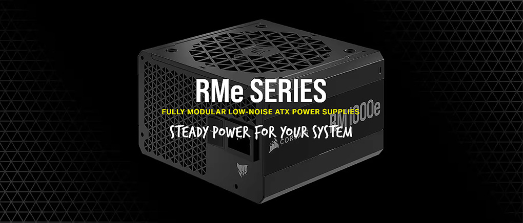 Corsair RMe Series RM1000e Fully Modular PCIe 5 Low-Noise ATX Power Supply,  1000W - 1000+ Watt - Memory Express Inc.