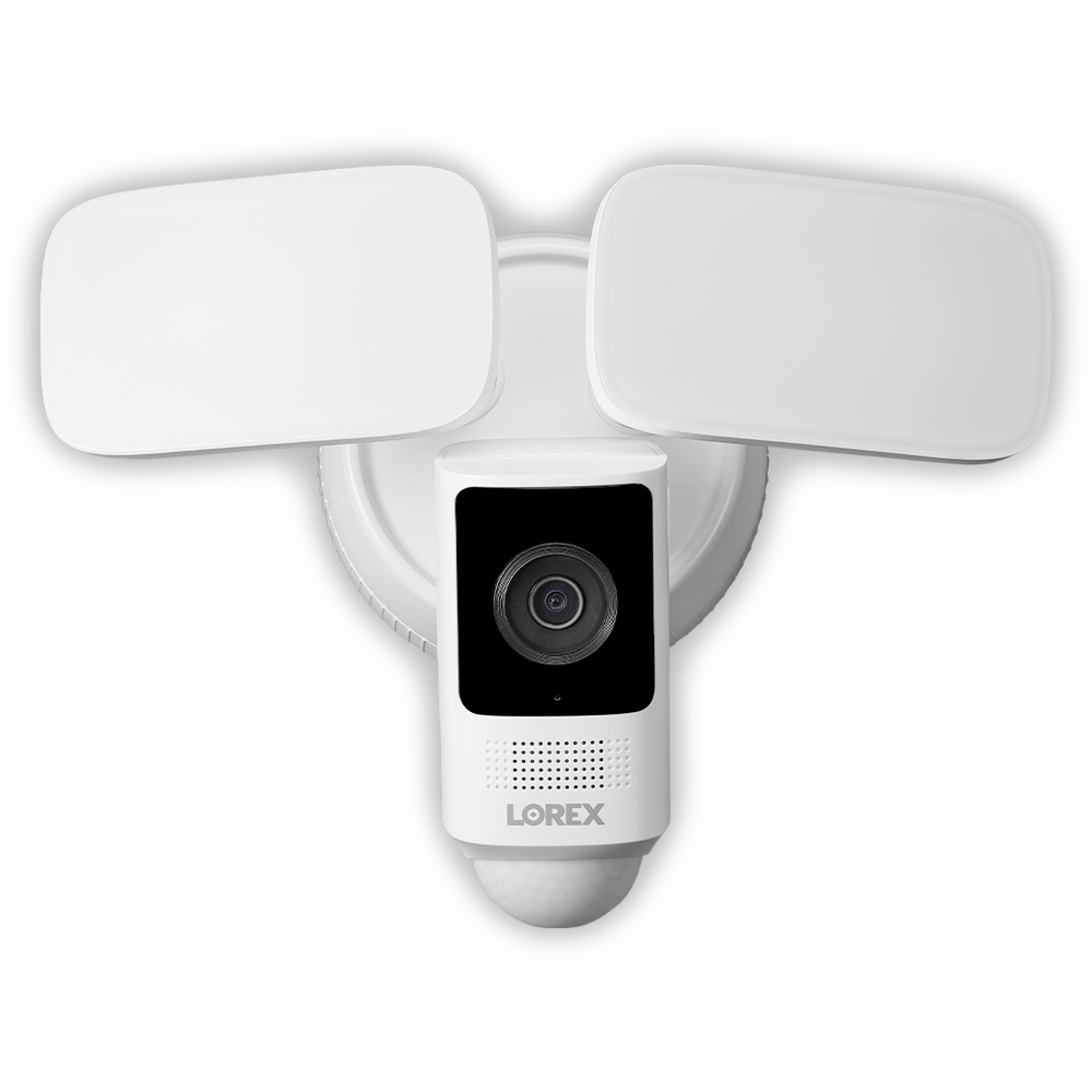 Lorex 2K Wired Floodlight Security Camera, Black w/ 2Way Talk, Night Vision, IP65