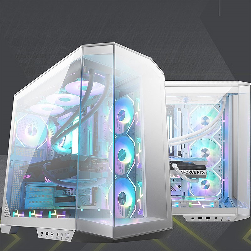 MSI MAG PANO 100L PZ ATX Computer Case w/ Tempered Glass, White ...