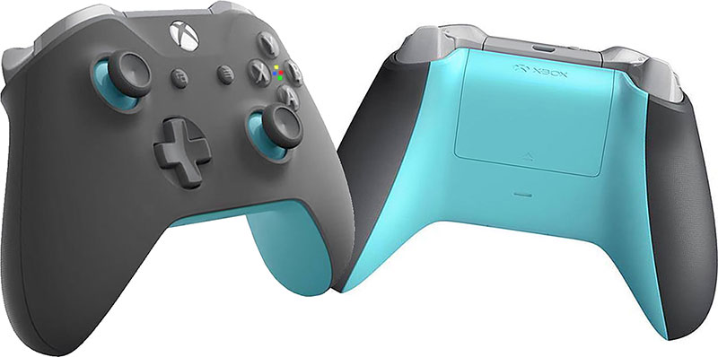 blue grey xbox controller