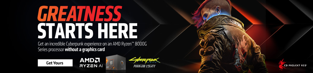 Greatness Starts Here.  AMD Ryzen 8000G Series Processors with Ryzen AI are now available at Memory Express!