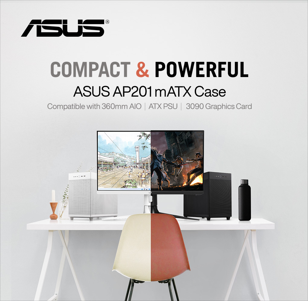 Compact & Powerful. ASUS AP201 mATX Case.