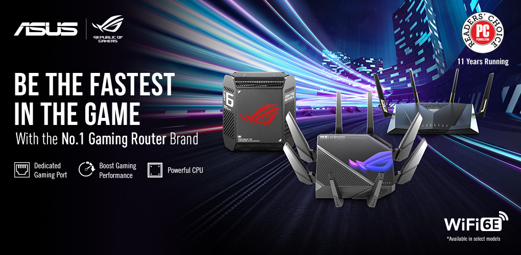 Be the Fastest in the Game with the No. 1 Gaming Router Brand.  ASUS Gaming Routers.