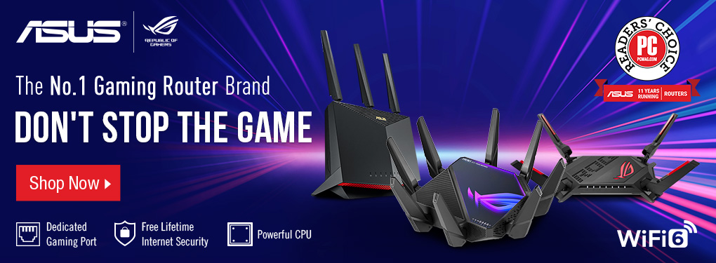 ASUS Gaming router family 2022  The No.1 Gaming Router Brand - Don't Stop the Game.