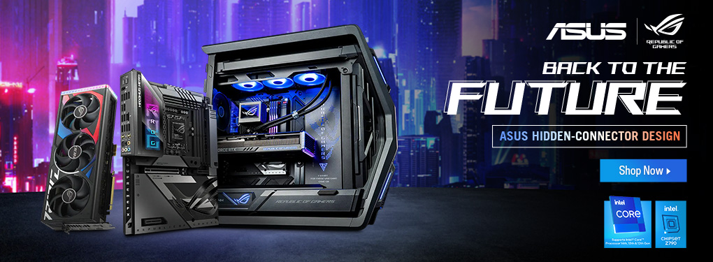 Back to the Future.  ASUS ROG Motherboards with Hidden-Connector Design.