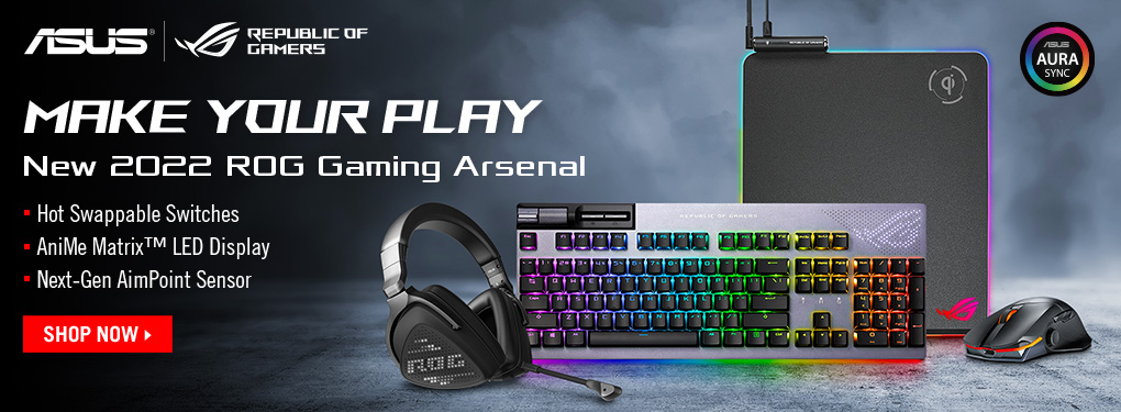 Lets the Games Begin.  Listen. Feel.  React.  Asus ROG Peripherals.