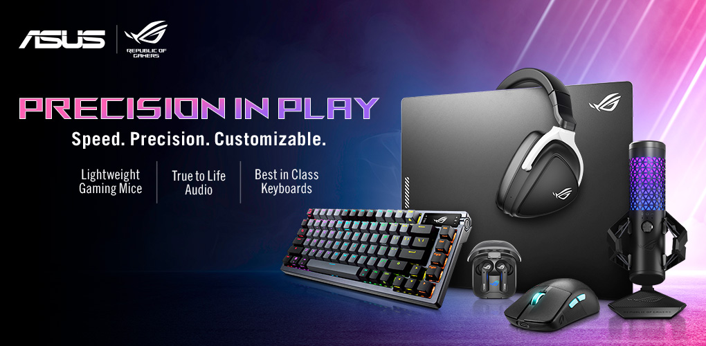 Precision in Play. Speed. Precision. Customizable. ASUS ROG Peripherals.
