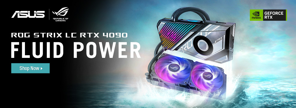 ASUS ROG STRIX LC RTX 4090 Graphics Cards - Fluid Power