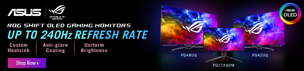 ASUS ROG Swift OLED Gaming Monitors - Up to 240Hz Refresh Rate
