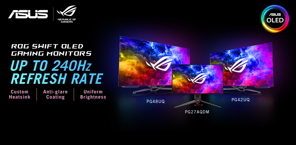 ASUS ROG Swift OLED Gaming Monitors - Up to 240Hz Refresh Rate