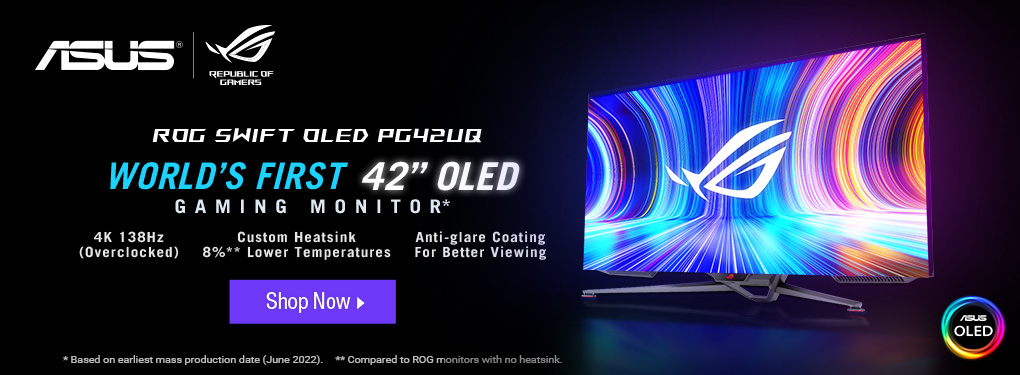 ASUS ROG SWIFT OLED PG42UQ - World's First 42in OLED Gaming Monitor