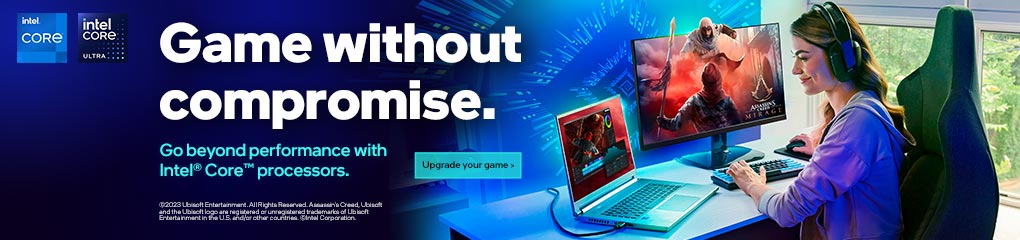 Game without compromise.  Go beyond with Laptops powered by Intel 14th Gen Core Processors.