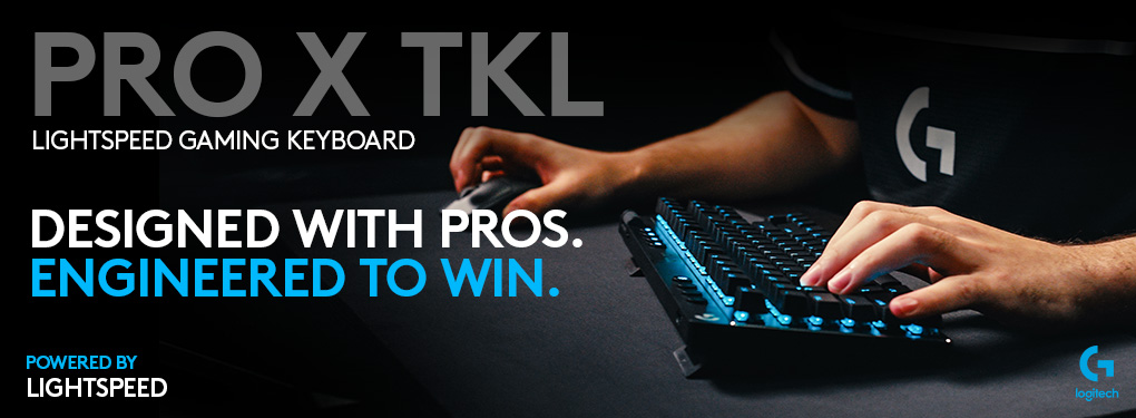  DESIGNED WITH PROS. ENGINEERED TO WIN. Logitech PRO X TKL Lightspeed Gaming Keyboards.
