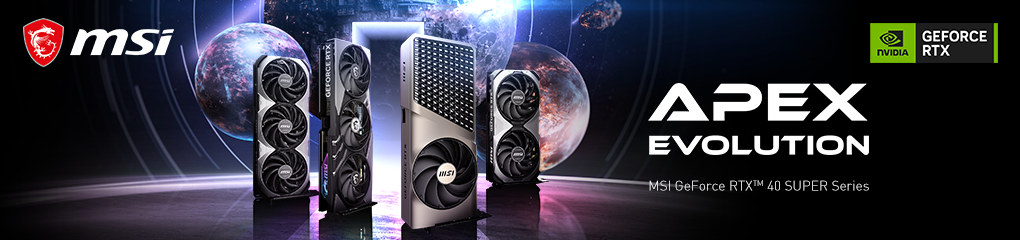 Apex Evolution. MSI GeForce RTX 40 SUPER Series Graphics Cards now available at Memory Express!