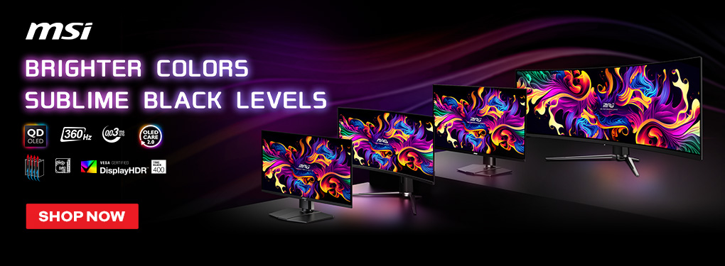 Brighter Colours. Sublime Black Levels. MSI OLED Monitors are now available at Memory Express!