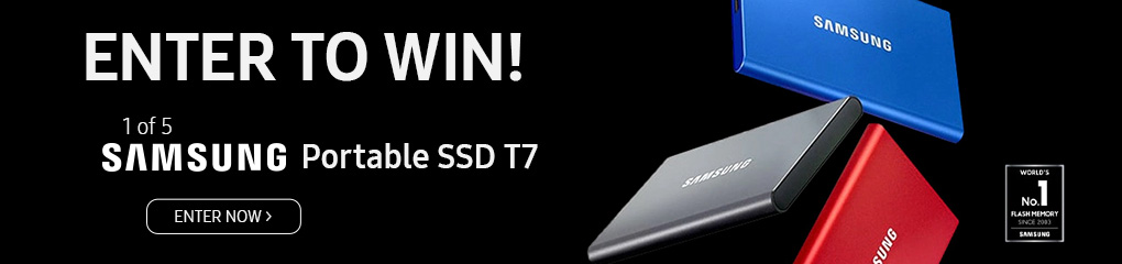 ENTER TO WIN 1 of 5 Samsung T7 500GB Portable SSDs from Memory Express! (Sep 14-30, 2023)