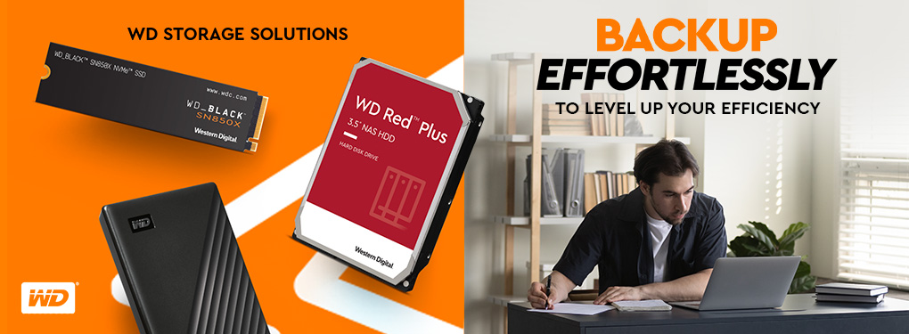 WD Storage Solutions - Backup Effortlessly to level up your efficiency