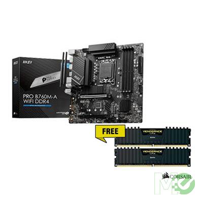 BDL_MM00003012 PRO B760M-A WIFI DDR4 Motherboard Bundlew / Free: Corsair Vengeance LPX 16GB DDR4 3200MHz CL16 (2x 8GB) Memory