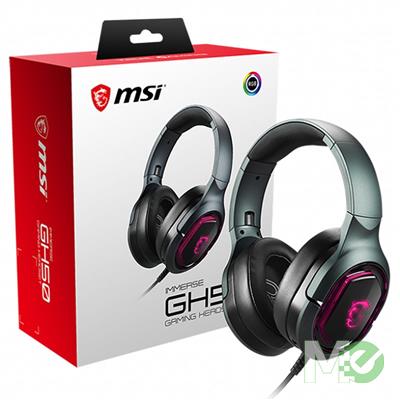MX00113252 Immerse GH50 Headset, 2.0 USB Audio Jack, 7.1 Surround Sound and Vibration, Sturdy Metal and Foldable, RGB Mystic Light