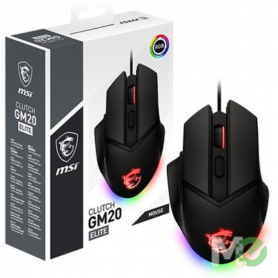 MX00115992 Clutch GM20 Elite Mouse, 6400 DPI, OMRON Switches, Right-Handed Ergonomic Design, RGB Mystic Light