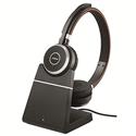 MX00116092 EVOLVE 65 MS Stereo Wireless Bluetooth Professional Headset w/ Noise-Cancelling Microphone, Charging Stand, Black 