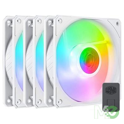 MX00116101 SickleFlow 120 ARGB 3-in-1 120mm  Case Fans w/ ARGB Controller, White Edition, 3-Pack 