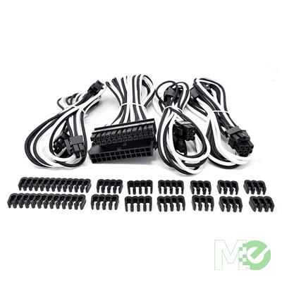 MX00116190 Premium Sleeved PSU Cable Extension Kit, White/Black 