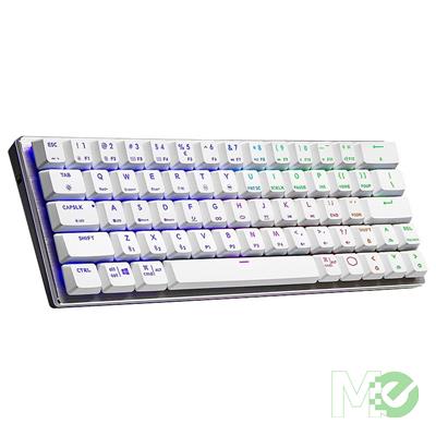 MX00116231 SK622 Silver Bluetooth Wireless 60% RGB Mechanical Gaming Keyboard w/ Low Profile Red Switches, White