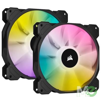 MX00116376 iCUE SP140 RGB ELITE Performance 140mm PWM Cooling Fan w/ Lighting Node CORE, 2-Pack 