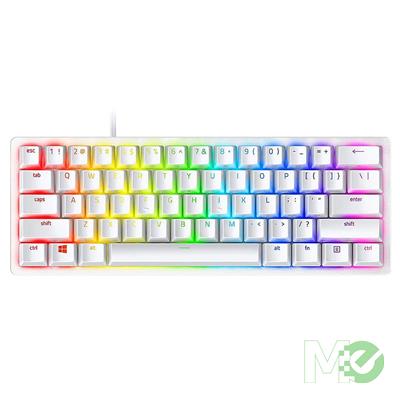 MX00116949 Huntsman Mini 60% RGB Gaming Keyboard w/ Linear Optical Red Switches, Mercury White Edition 