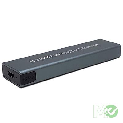 MX00117554 M.2 PCIe NVMe & SATA III NGFF External Enclosure, USB 3.1 Type-C 