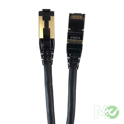 MX00117765 Cat 8 S/FTP RJ45 Patch 26AWG Cable, Black, 1ft.  