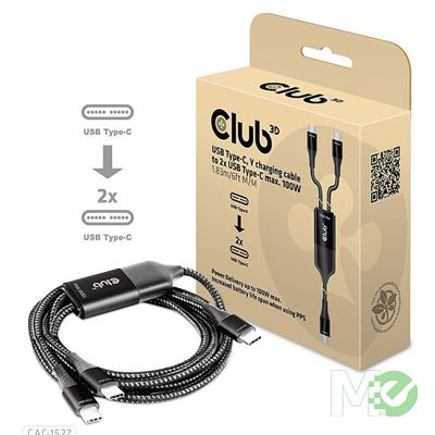 MX00118317 USB Type-C, Y-Charging Split Cable w/ 2x USB Type-C, 6ft 