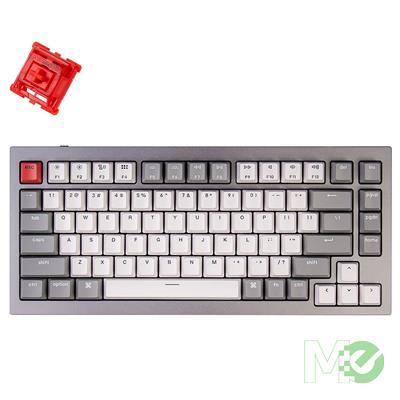MX00118456 Q1 QMK Custom Mechanical Keyboard w/ Gateron Phantom Red Switches, Grey