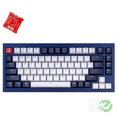 MX00118459 Q1 QMK Custom Mechanical Keyboard w/ Gateron Phantom Red Switches, Blue