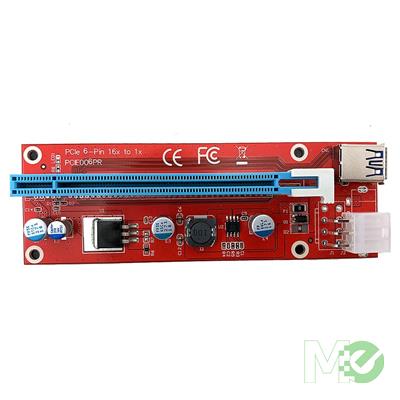 MX00120144 PCIe 6-Pin 16x to 1x Powered Riser Adapter Card, Red