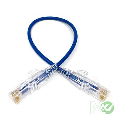MX00120147 Cat 6a Ultra Slim Ethernet Patch Cable, Blue, 1ft