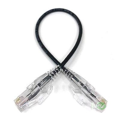 MX00120215 Cat 6a Ultra Slim Ethernet Patch Cable, Black, 1ft