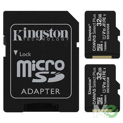 MX00120534 Canvas Select Plus microSD Memory Card w/ Adapter, 32GB, 2 Pack
