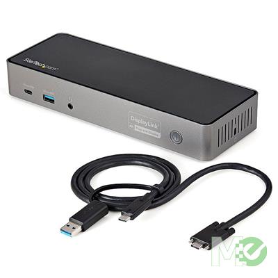 MX00120643 USB-C & USB-A Dock, Hybrid Universal Triple Monitor Laptop Docking Station w/ HDMI, DP, Power Delivery