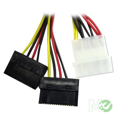 MX00120736 LP4 Molex to 2x SATA Power Splitter Cable, 6 inch