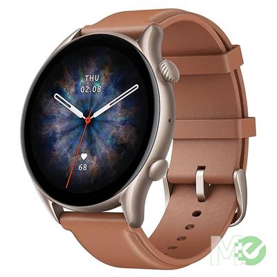 MX00121142 GTR 3 Pro, 1.45in AMOLED Touch, 5 ATM, 12-Day Battery, Blood, Heartrate & Sleep Monitor, Fitness Tracker Smart Watch, Brown