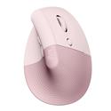 MX00121150 Logitech Lift Vertical Ergonomic Wireless Bluetooth Mouse - Rose